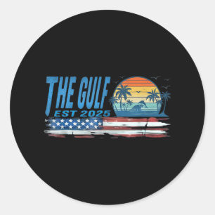 Retro The Gulf Est 2025 Frauen Männer  Runder Aufkleber