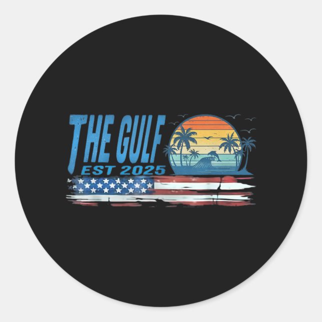 Retro The Gulf Est 2025 Women Men  Runder Aufkleber (Vorderseite)