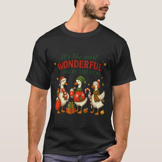 Retro The Most Wonderful Time Of The Year Christma T-Shirt (Vorderseite)