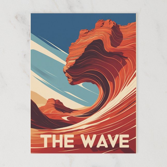 Retro The Wave Felsformation Wüste Postkarte (Von Creator hochgeladen)