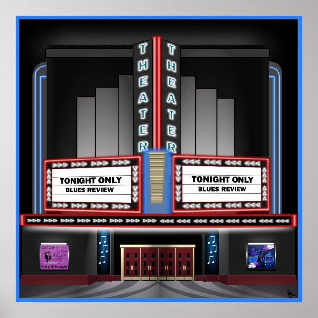 Retro Theaterposter Poster (Vorne)