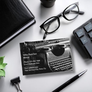 Retro Thema-alte Zeit-Verfasser-Schreibmaschine Visitenkarte
