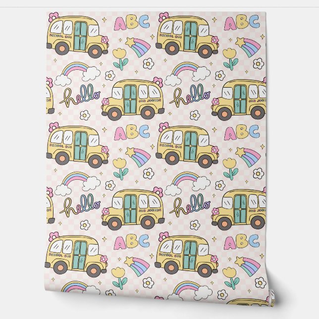 Retro Theme School Tapete (Abrollen)