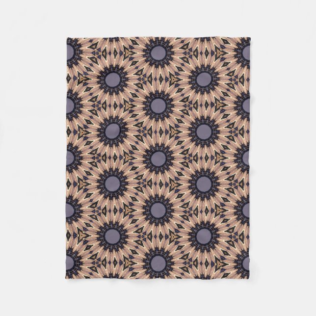Retro-Themed Bold Gray & Brown Blooms Fleecedecke (Vorderseite)