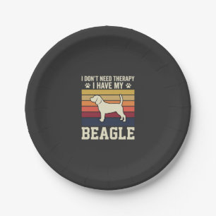 Retro Therapie mit alten Beagle-Hund Pappteller