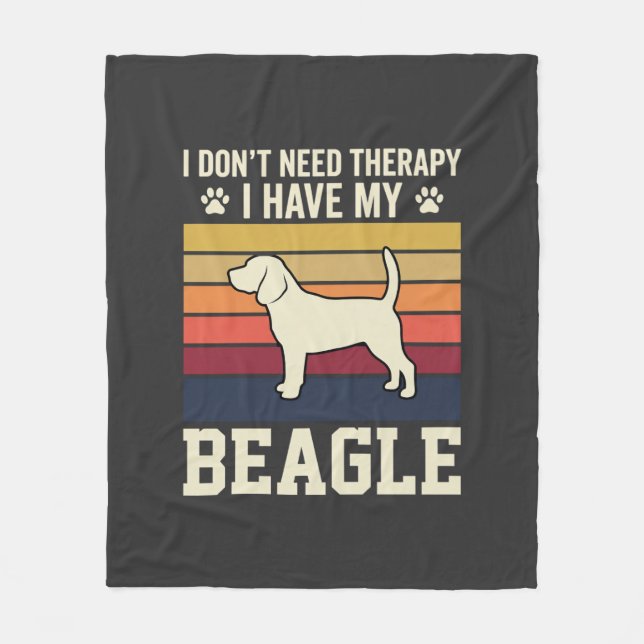 Retro-Therapie mit Vintage-Beagle-Hund Fleecedecke (Vorderseite)