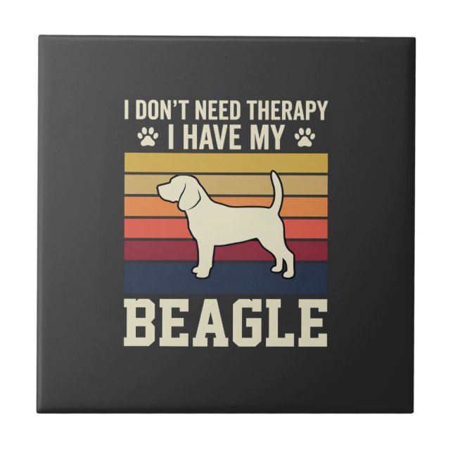 Retro-Therapie mit Vintage-Beagle-Hund Fliese (Vorderseite)