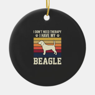Retro-Therapie mit Vintage-Beagle-Hund Keramik Ornament
