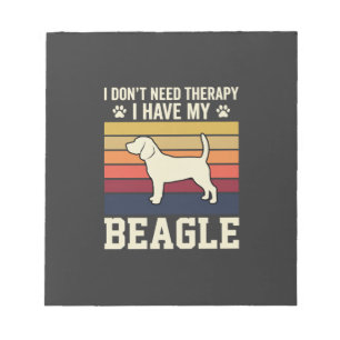 Retro-Therapie mit Vintage-Beagle-Hund Notizblock