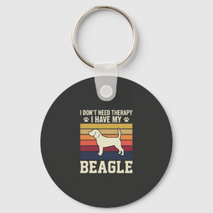 Retro-Therapie mit Vintage-Beagle-Hund Schlüsselanhänger
