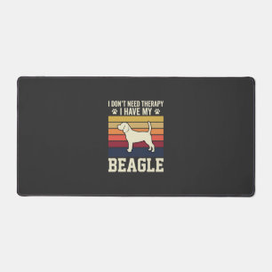 Retro-Therapie mit vintage Beagle-Hund Schreibtischunterlage