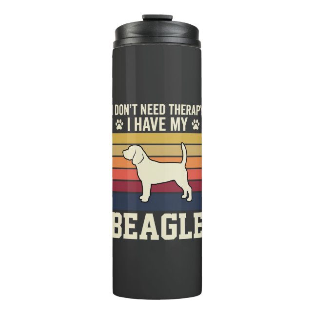 Retro-Therapie mit vintage Beagle-Hund Thermosbecher (Vorderseite)