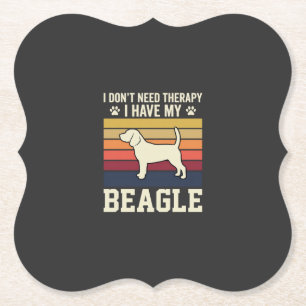 Retro-Therapie mit Vintage-Beagle-Hund Untersetzer