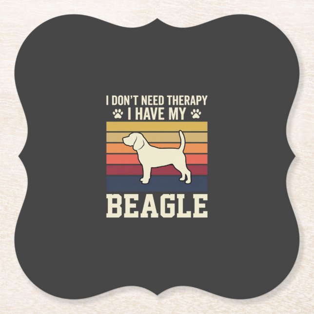Retro-Therapie mit Vintage-Beagle-Hund Untersetzer (Vorderseite)