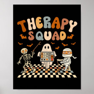 Retro Therapie Squad Slp Ot PT Team Halloween Spee Poster