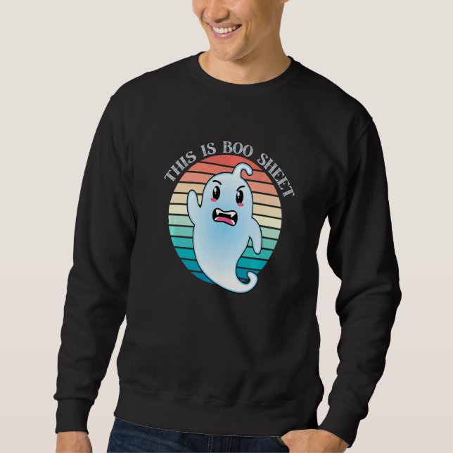 Retro This Is Boo Sheet Ghost Halloween Costume Sweatshirt (Vorderseite)