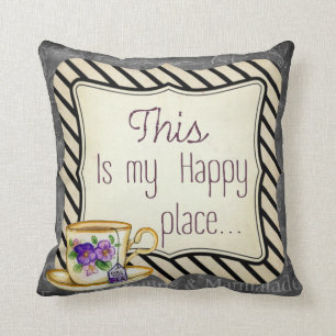 Retro "This is My Happy Place" Motivationsplakat, Kissen