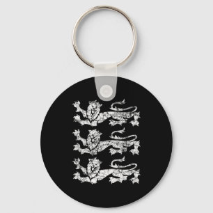 Retro Three England Lions Vintage-Souvenir-T-Shirt Schlüsselanhänger