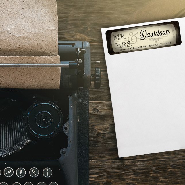 Retro-Ticket-Typografie Rücksendeadressetikett (Vintage Ticket Typography Return Address Label)