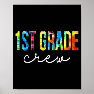 Retro-Tie-Dye für die 1. Klasse zum Schulbeginn Poster