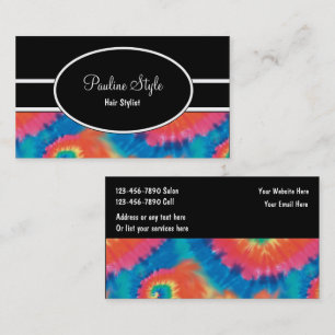 Retro-Tie-Dye-Geschäftskarten Visitenkarte