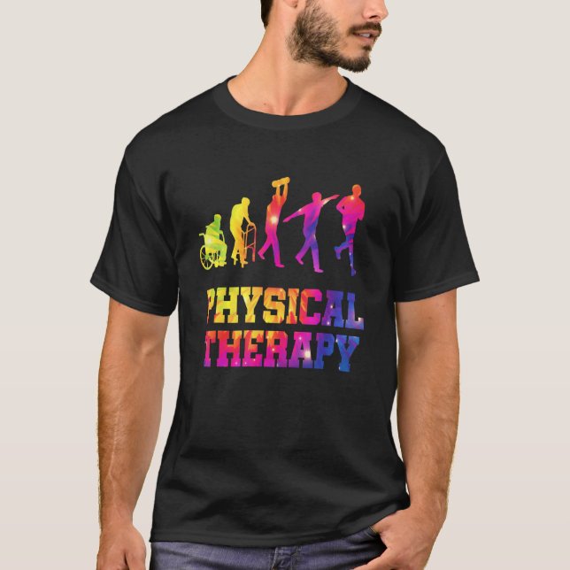 Retro Tie Dye Physical Therapy Evolution  PT Thera T-Shirt (Vorderseite)