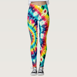 Retro-Tie-Dye-Stil auf einer Paar maßgeschneiderte Leggings