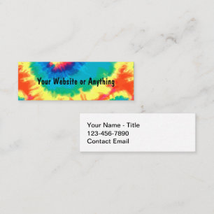 Retro-Tie-Dye-Website-Promotion Minimalistisch Mini Visitenkarte