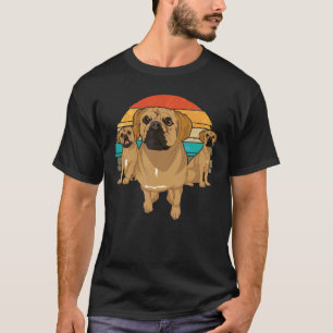 Retro Tier  Hund  Hundebesitzer Haustierbesitzer P T-Shirt