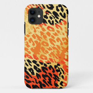 Retro-Tierdruckhaut Leopard (schwarz, orange) Case-Mate iPhone Hülle