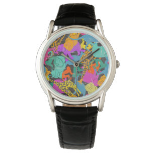Retro TierSilhouette-Muster Armbanduhr
