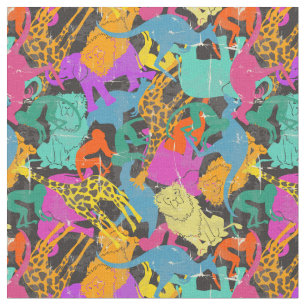 Retro TierSilhouette-Muster Stoff