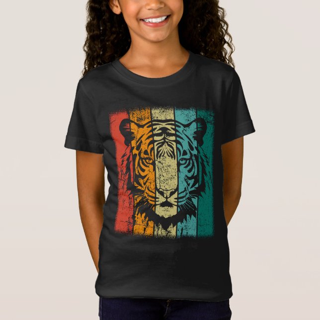 Retro Tiger Face T-Shirt (Vorderseite)