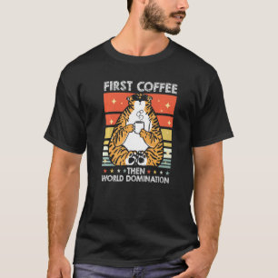 Retro-Tiger-Kaffe-Sonnenbrille Große Katze Tier Vi T-Shirt