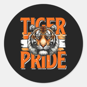 Retro Tiger Pride Tiger Schul-Sportteam Vintage Runder Aufkleber