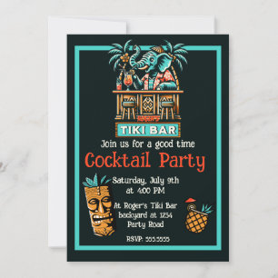 Retro Tiki Bar Cocktail Party Einladung