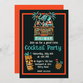 Retro Tiki Bar Cocktail Party Einladung