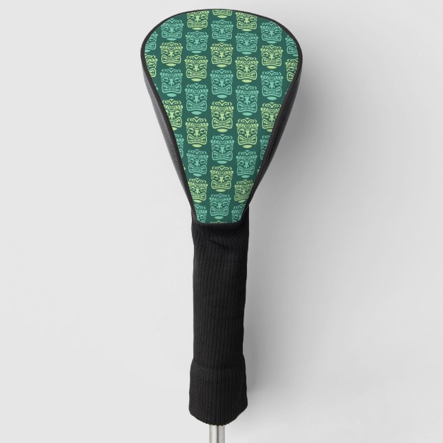 Retro Tiki Beach Bar Pattern Golf Headcover (Vorderseite)