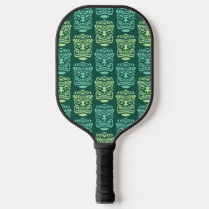 Retro Tiki Beach Bar Pattern Pickleball Schläger