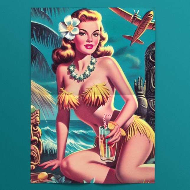 Retro-Tiki-Pinup Seidenpapier (Von Creator hochgeladen)