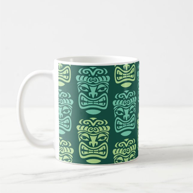 Retro-Tiki-Strandbar-Muster Kaffeetasse (Links)