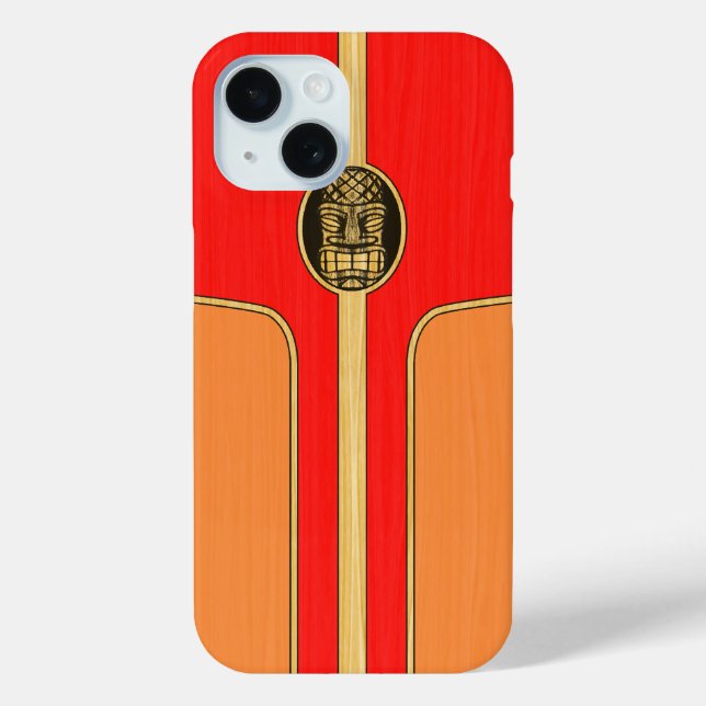 Retro Tiki Surfboard Case-Mate iPhone Hülle (Rückseite)