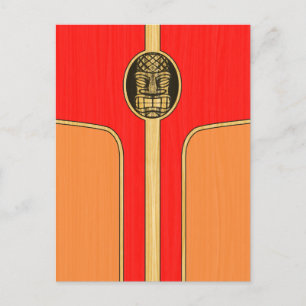 Retro-Tiki-Surfbrett Postkarte