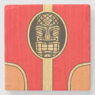 Retro Tiki Surfbrett Steinuntersetzer