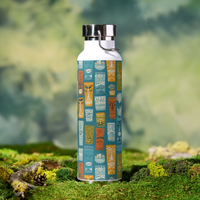 Retro-Tiki-Totems Trinkflasche (Außenbereich (gedreht))