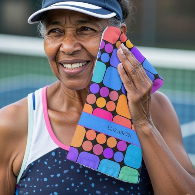 Retro Tiles Personalized | Dink Well Handtuch (Von Creator hochgeladen)