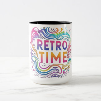 "Retro Time" Zweifarbige Tasse