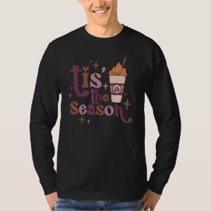 Retro Tis' The Season Kaffee Und Latte Halloween P T-Shirt