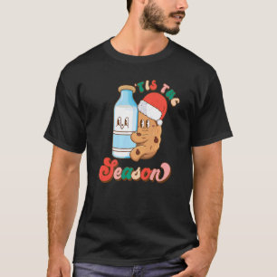 Retro Tis The Season Santa Cookie Gingerbrei Chri T-Shirt