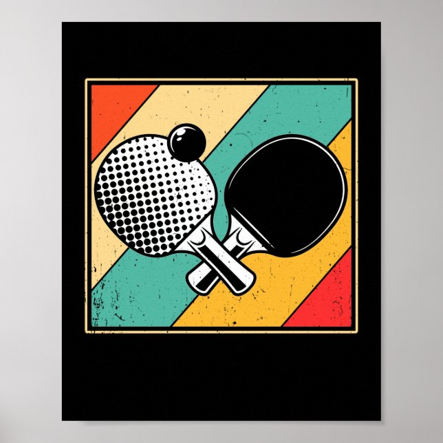 Retro Tischtennis - Vintages Pingpong Poster (Vorne)